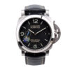 Luminor 1950 44 3 Days Automatic Brushed Stainless Steel Case, Polished Bezel with Black Dial and Black Strap (44mm)