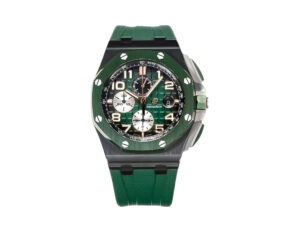 Royal Oak ‘Offshore Chronograph’ Ceramic watch with green dial, matching bezel, and a green strap (44mm).