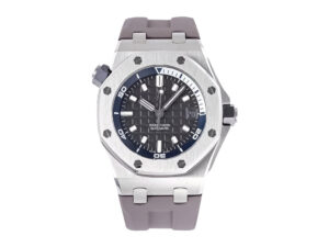 Royal Oak ‘Offshore Diver’ Stainless Steel Watch with Grey Dial, 42mm, featuring a rubber strap and bold markers.