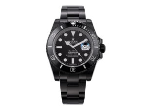 Submariner Date Stainless Steel (Blaken) with Black Dial (40mm), black bezel, luminous markers, & date display at 3 o'clock.