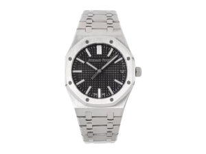 Royal Oak Stainless Steel '50th Anniversary' with Black Dial (41mm), featuring octagonal bezel and integrated bracelet.