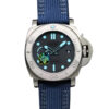 Luminor Submersible 47 'Mike Horn Edition' Titanium Case Featuring a Titanium Bezel Graduated with Raised Numerals, Black Dial and Blue Strap (47mm)
