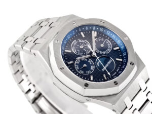 Royal Oak Perpetual Calendar Stainless Steel wristwatch with a 41mm case and blue dial featuring multiple subdials.