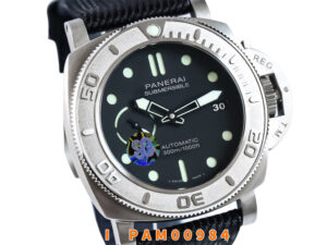 Luminor Submersible 47 ‘Mike Horn Edition’ watch with titanium case, gradated titanium bezel, and black dial.
