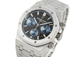 Royal Oak Chronograph Stainless Steel with Titanium Dial (41mm) featuring a textured gray dial and silver-tone bracelet.