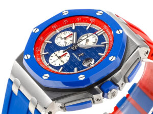 Royal Oak Offshore Chronograph 44mm ‘Russian Flag’ with blue, red, and white accents on the dial and strap.