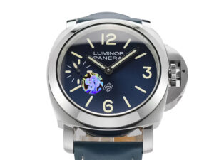 Luminor Marina Logo 3 Days 'Blu Mare Edition' watch with stainless steel Bettarini-style case and blue dial.
