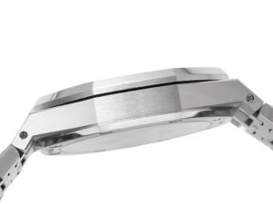 Side view of the Royal Oak Stainless Steel '50th Anniversary' (41mm), showcasing its polished case and bezel design.