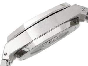 Side view of the Royal Oak Chronograph Stainless Steel with Silver Dial (41mm), showcasing its sleek and polished casing.