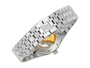 Royal Oak Stainless Steel with Silver Dial (37mm) showcasing the detailed stainless steel bracelet and case back design.