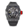RM 35-02 Rafa Black Bezel Red Markers Black Rubber Strap (49mm)