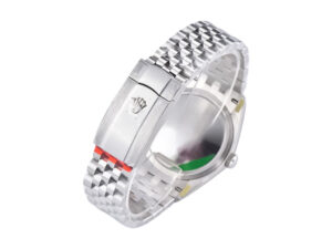 Back view of the Datejust 36 Stainless Steel on Jubilee bracelet, showcasing clasp detail polished stainless steel finish.