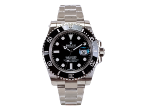 Submariner Date Stainless Steel watch with black dial, 40mm case, unidirectional bezel, and Oyster bracelet.