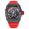 RM 35-02 Rafa Black Bezel Red Markers Red Rubber Strap (49mm)