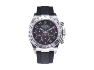 Cosmograph Daytona Stainless Steel Oysterflex watch with Matte Black Racing Dial, featuring a sleek and sporty design.