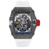 RM 35-02 Rafa Black Bezel Red Markers White Rubber Strap (49mm)