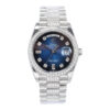 Day-Date 36 Stainless Steel 'President' with Diamond Blue Ombre Dial and Diamond Bezel