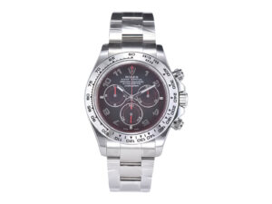 Cosmograph Daytona Stainless Steel watch Matte Black ‘Racing Dial,’ featuring design and precise chronograph functionality.