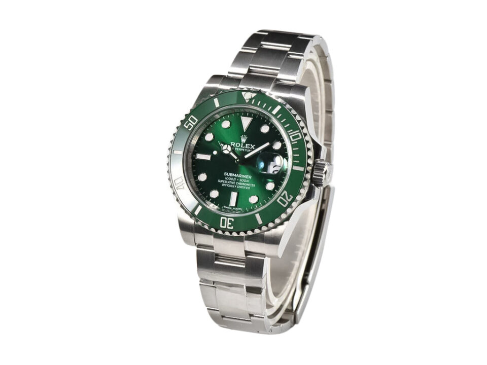 Submariner Date Stainless Steel 'Hulk' (40mm) with green dial and bezel, featuring a stainless steel bracelet.