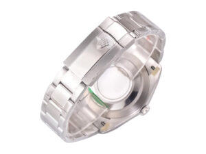 Rear view of the Datejust 41 Stainless Steel on Oyster bracelet, highlighting the clasp and polished stainless steel finish.