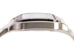 Side view of Santos Large Stainless Steel watch with Grey Dial and Grey Bezel, showcasing its 40mm stainless steel casing.
