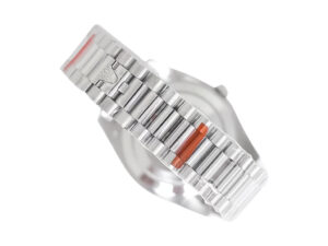 Day-Date 40 White Gold 'President' watch with green dial, Roman numerals, fluted bezel, and signature bracelet clasp.