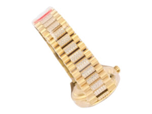 Day-Date 36 Yellow Gold 'President' watch with Diamond Chocolate Dial, Diamond Bezel, and diamond-accented bracelet.