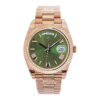 Day-Date 40 Rose Gold 'President' with Olive Dial (Roman Numerals) and Fluted Bezel