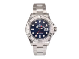 Yacht-Master Two Tone Platinum with Blue Dial (40mm) featuring a stainless steel bracelet and date display.