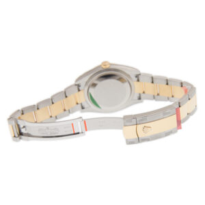 Rear view of the Datejust 36 Stainless Steel on Oyster bracelet with two-tone design, showcasing the clasp and case back.