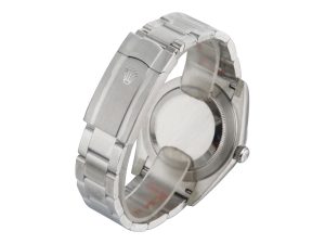 Back view of Oyster Perpetual 41 Stainless Steel with clasp and case, Pistachio Dial, 2025 edition.